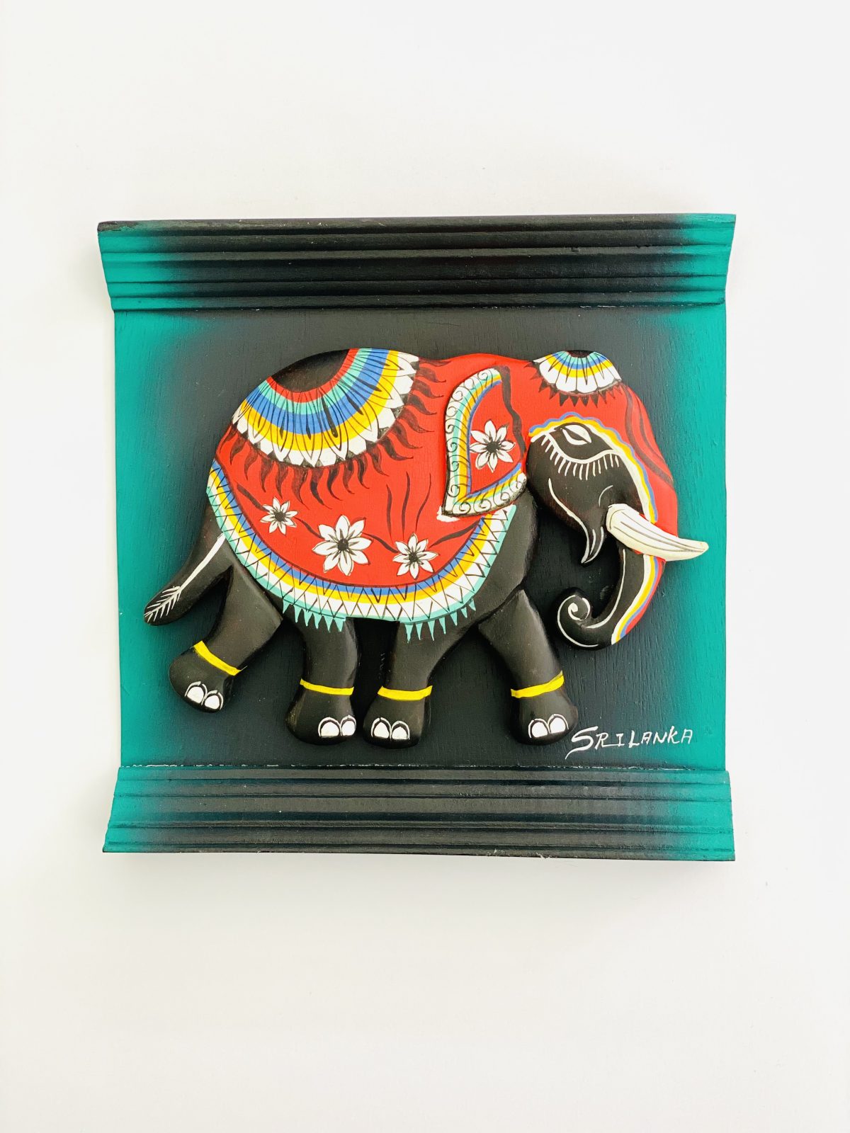 Hand Painted Elephant wooden art - wall Hanger