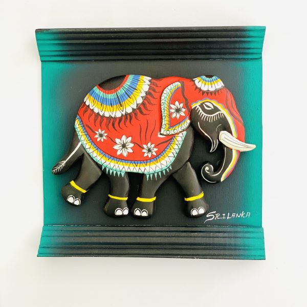 Hand Painted Elephant wooden art - wall Hanger